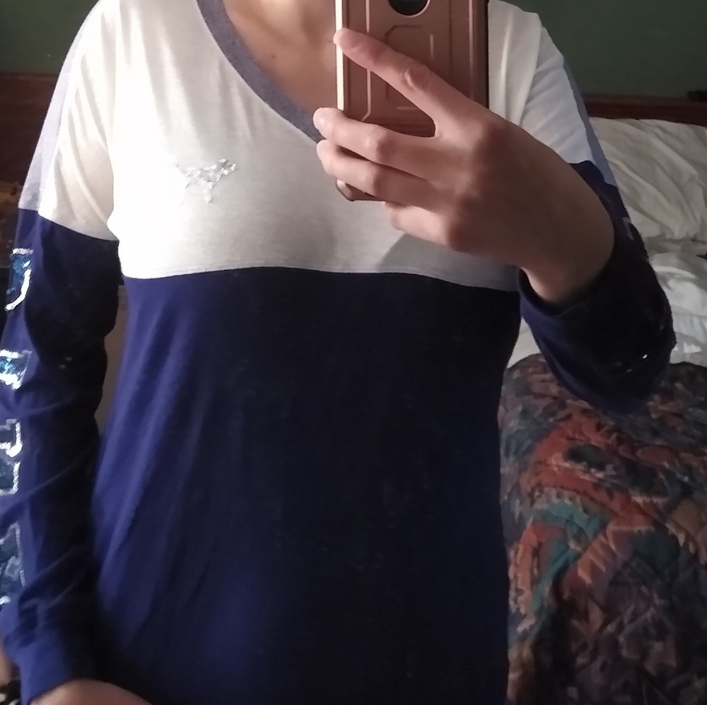 Victoria's secret pink long sleeve bling shirt